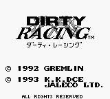 Dirty Racing title screen for GameBoy